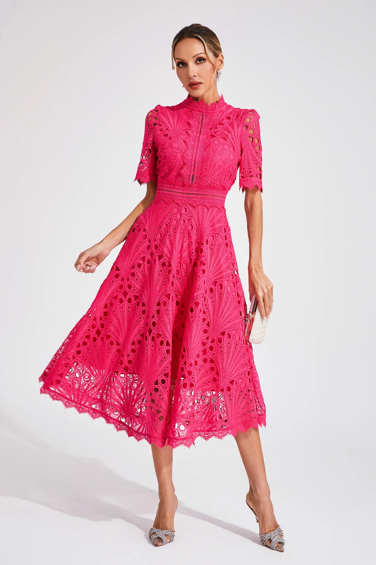 Lexi | Elegant Lace Midi Dress for Women
